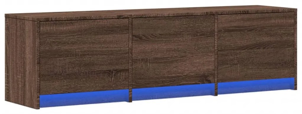 barna tölgy színű szerelt fa LED-es TV-szekrény 140x34x40 cm