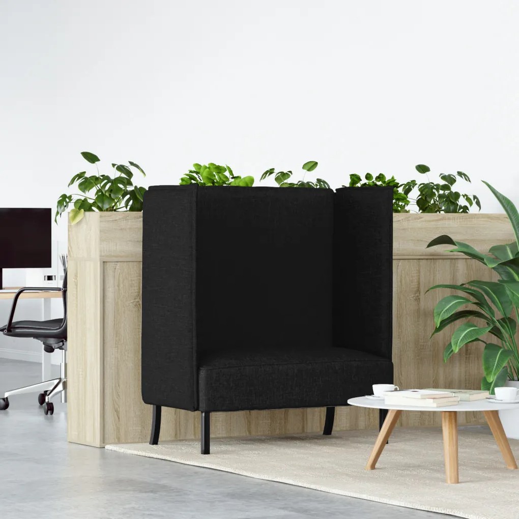 Magas Hátú Kanapé Fekete 109x56x121 cm Szövet