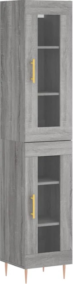 vidaXL szürke sonoma szerelt fa magasszekrény 34,5 x 34 x 180 cm