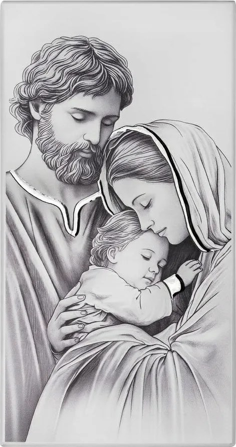 Gravírozás Vászonkép Szent Család 9 x 18 cm Fára festett Esküvő Évforduló