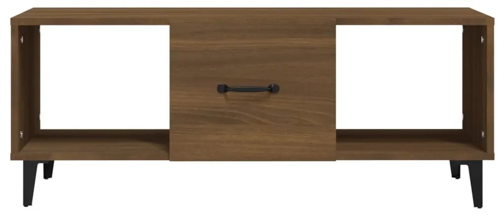 Barna tölgy színű szerelt fa dohányzóasztal 102 x 50 x 40 cm