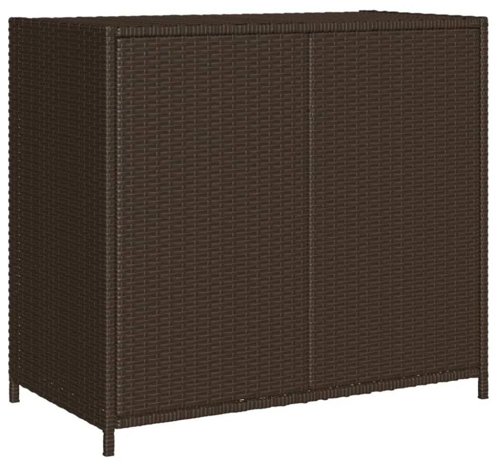 barna polyrattan kerti tárolószekrény 83x45x76 cm
