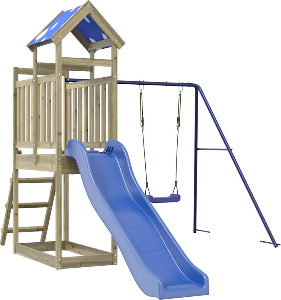 vidaXL impregnált fenyőfa kültéri játszószett