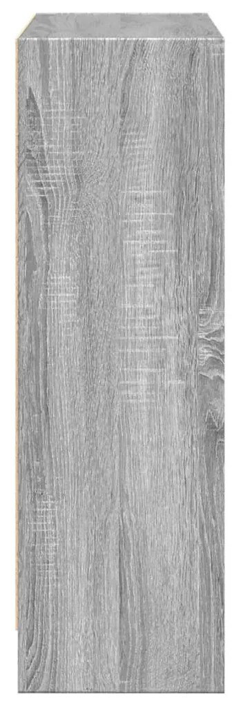szürke sonoma színű szerelt fa könyvespolc 80 x 24 x 76 cm