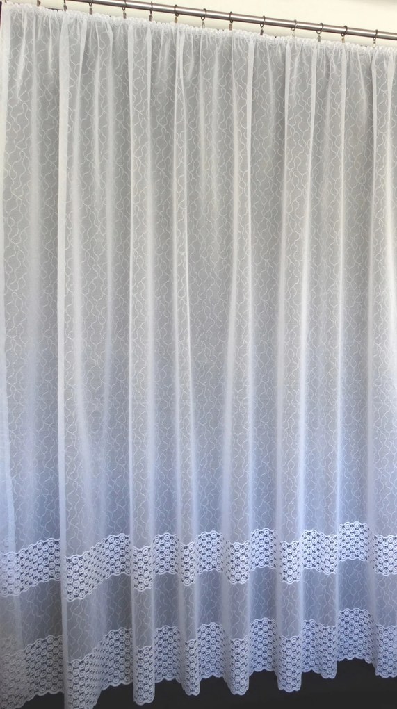 Mg Függöny jacquard 638/48 Fehér 300X250 szalaggal