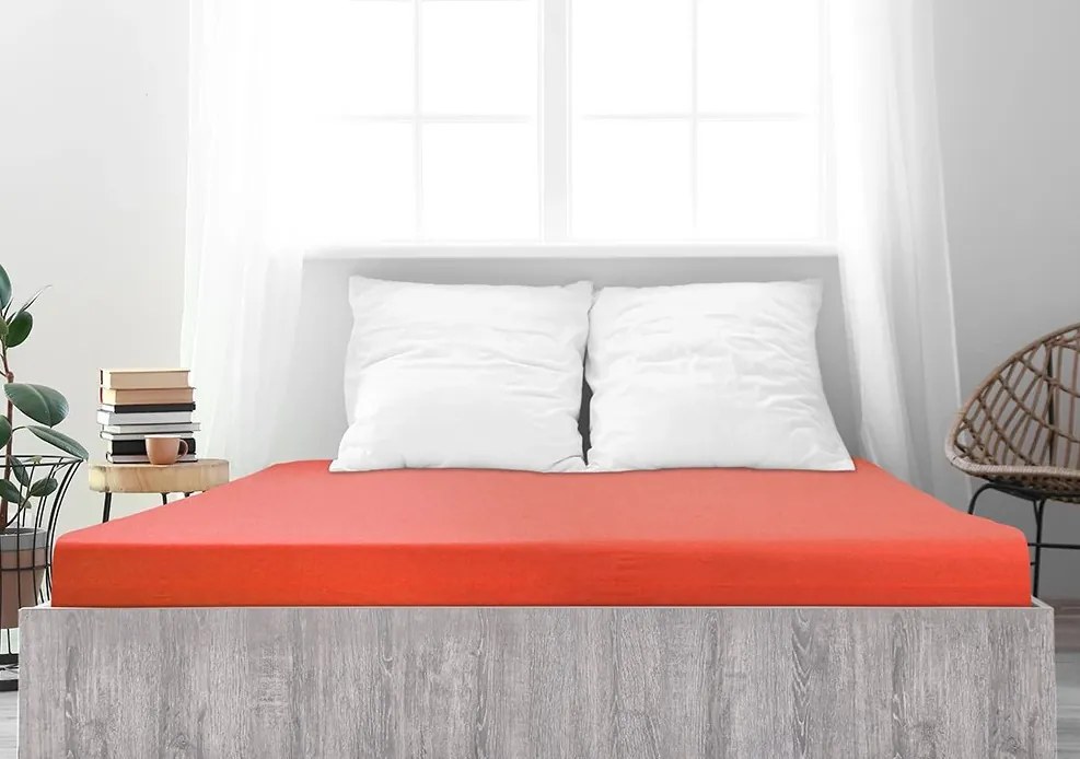 Jersey lepedő ALVORA 90x200 cm piros