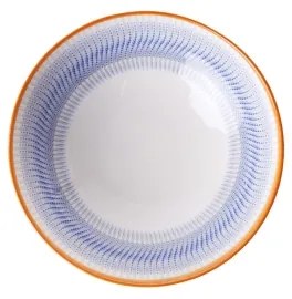 24 darabos étkészlet, kék/narancssárga, porcelán