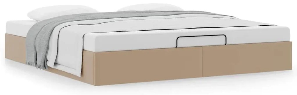 Ottomán ágykeret matrac nélkül cappucino 180x200 cm műbőr