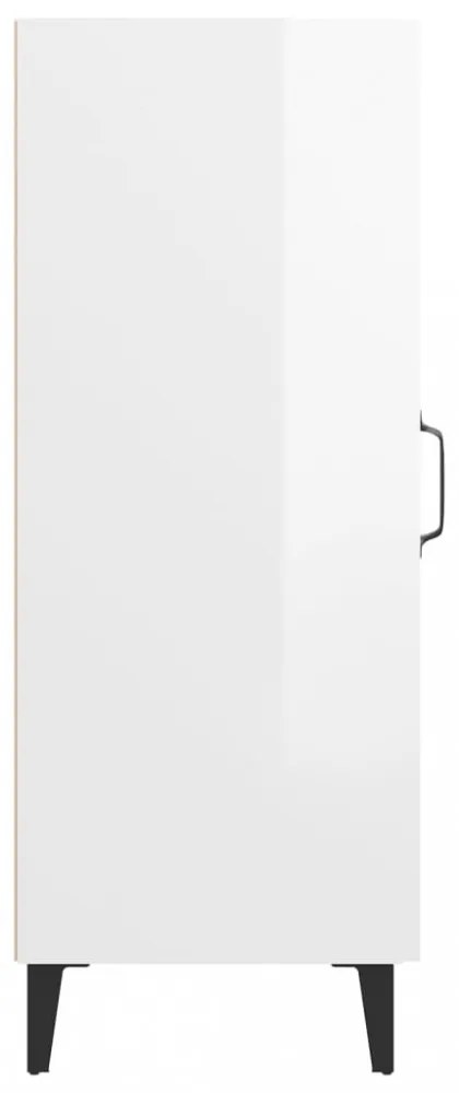 magasfényű fehér szerelt fa tálalószekrény 34,5 x 34 x 90 cm