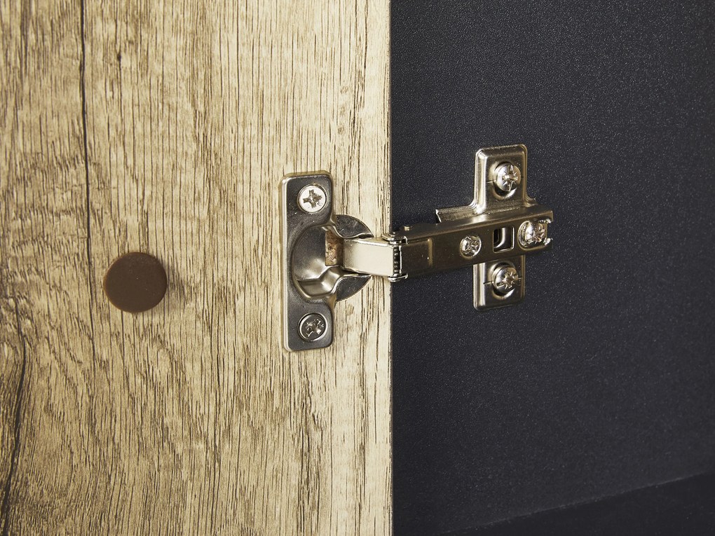 Rusztikus Komód Világosbarna És Fekete Színben SALTER Beliani