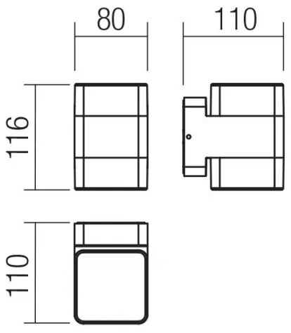 Redo 90492 - LED Kültéri fali lámpa TOK LED/14,8W/230V IP44 antracit