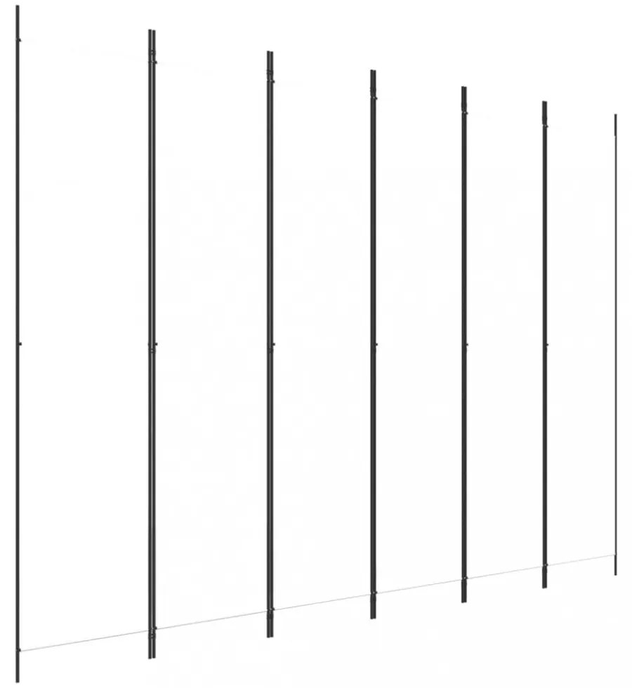 6 paneles fehér szövet térelválasztó 250 x 220 cm
