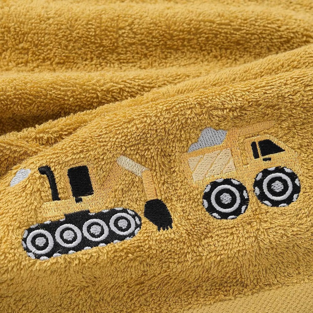 Goldea gyermek frottír törölköző - markolós a mustár színűn 30 x 50 cm