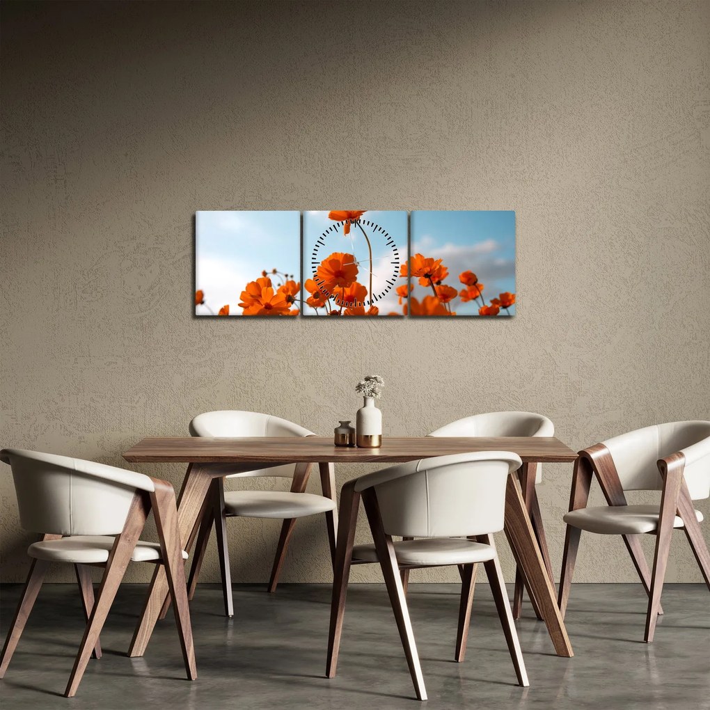 Kép - Réti virágok (órával) (90x30 cm)