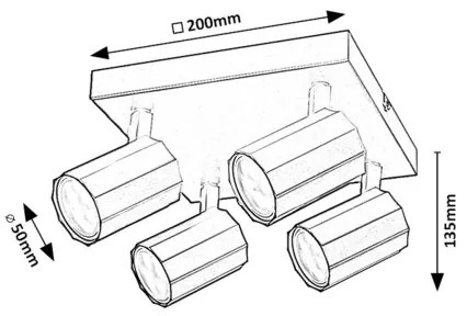 Rabalux 73026 - Spotlámpa ROGELIO 4xGU10/5W/230V