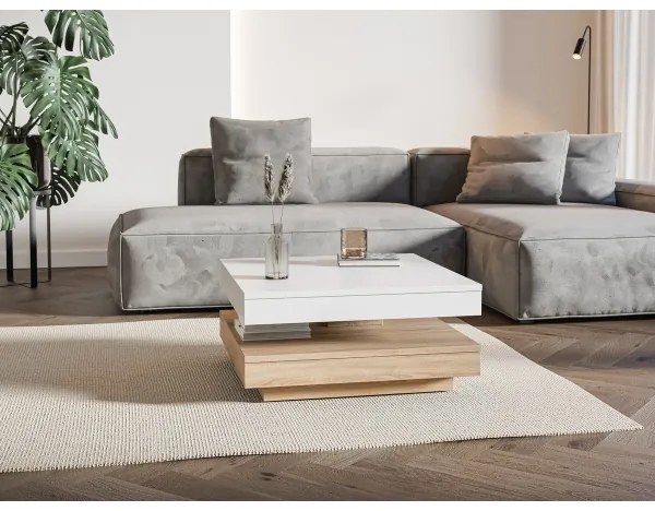 TIMO dohányzóasztal fehér/sonoma tölgy