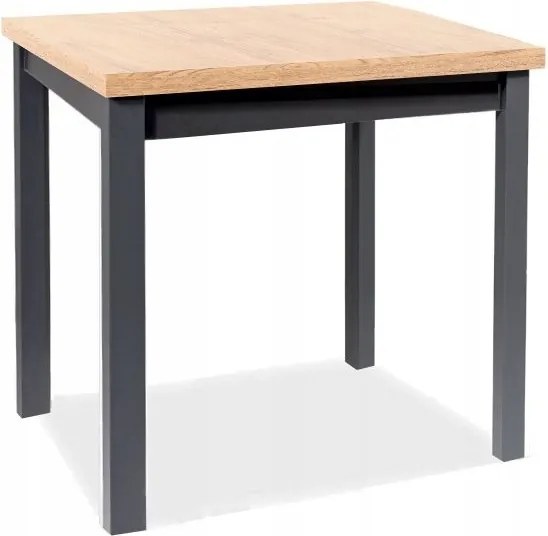 Konyhaasztal Adam tölgy artisan/fekete 90x65cm étkező Sig