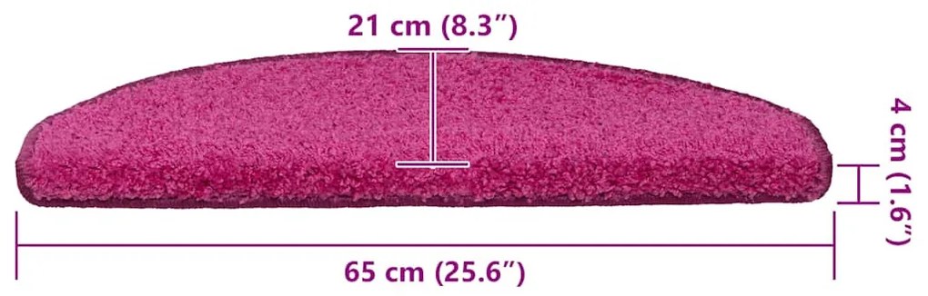30 db rózsaszín lépcsőszőnyeg 65x21x4 cm