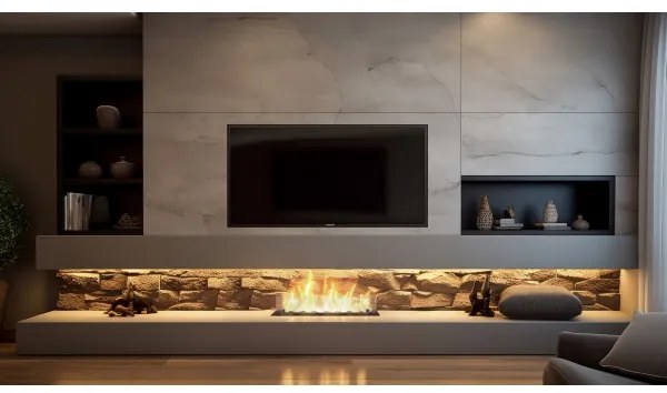 InFire - Beépített BIO kandalló 8,5x60 cm 3,5kW fekete