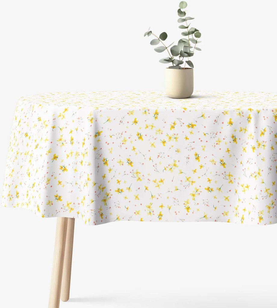 Goldea ovális dekoratív terítő valencia - nárciszok 140 x 240 cm