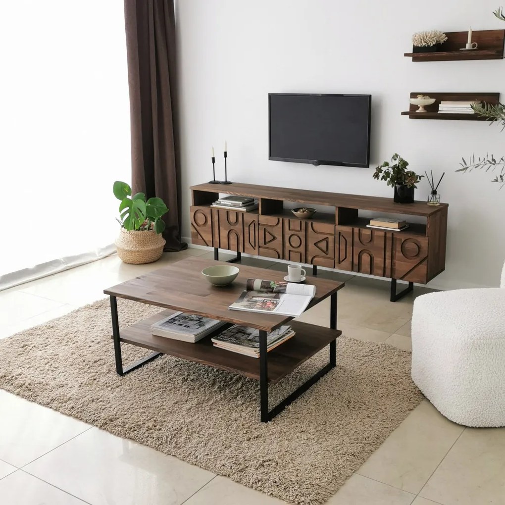 Aristo fém TV-állvány, dió, 50 cm