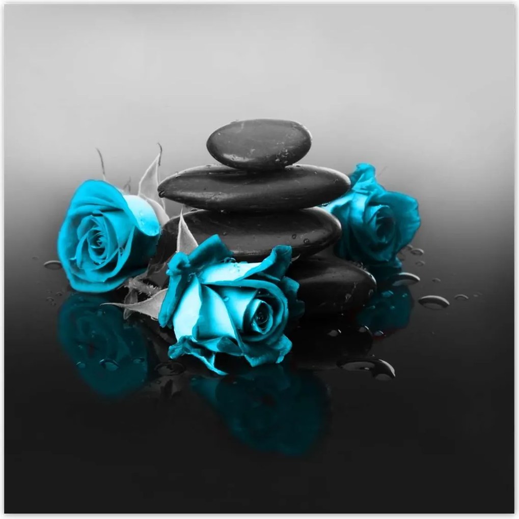 Poszterek 100x100 Türkiz rózsa Spa