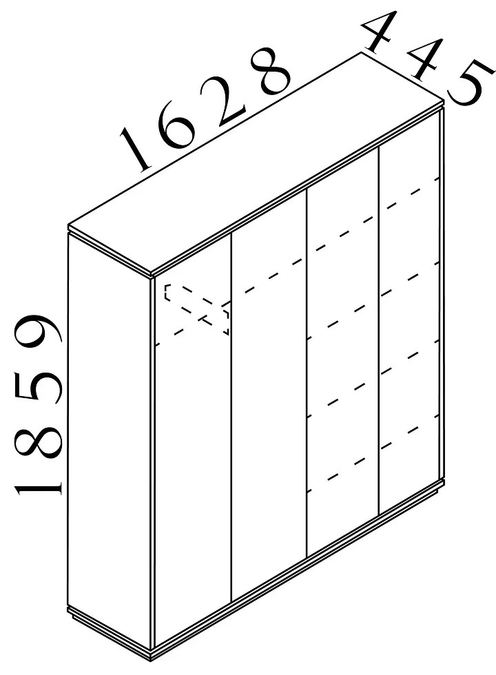 Creator magas gardrób 162,8 x 44,5 x 185,9 cm, fehér / antracit