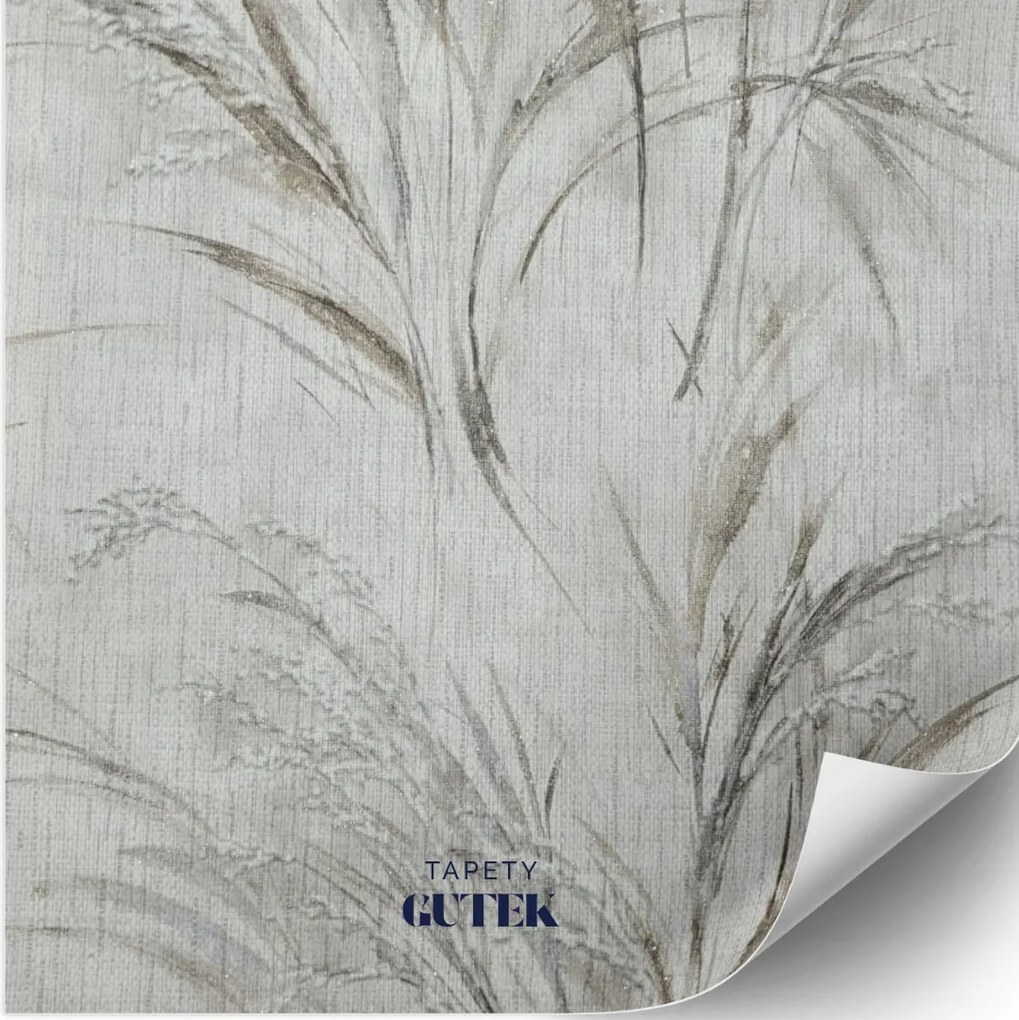 Fali tapéta, növényzet, levelek, arany-ezüst csillámok, 3D hatás,1335-10