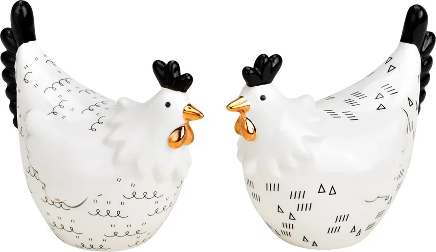Kerámia tyúk HENIQUE 8 cm fehér - több kialakítás