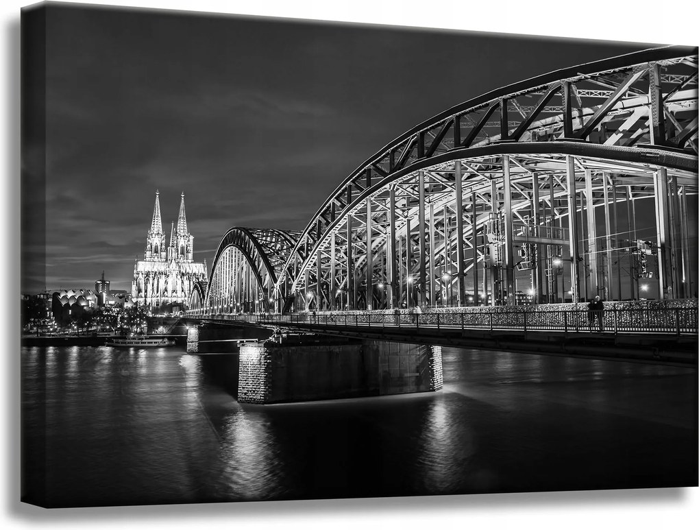 Vászonkép Németország Híd fekete-fehér 60X40