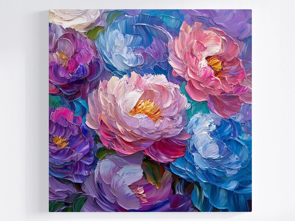 Poszter Természet Virágok Bazsarózsa Peonie Csokor 40x40