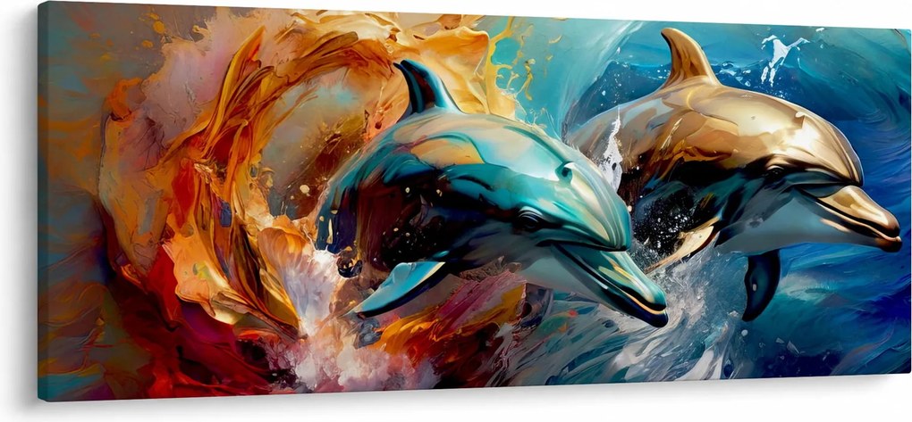 Kép - Delfin festmény (120x50 cm)