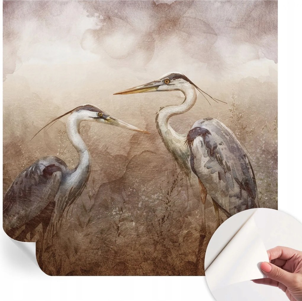 Fali fotótapéta Öntapadós a szobába Elegáns madarak 250x250 cm