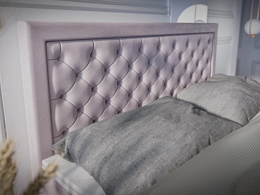 Egyszemélyes ágy Boxspring 120 cm Lavande (levendula) (matraccal és tárolóhellyel). Akció -16%. 1043405