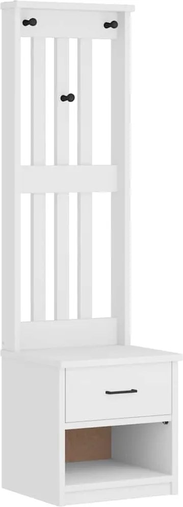 vidaXL SANDNES fehér tömör fenyőfa előszobafa 45x40x159,5 cm