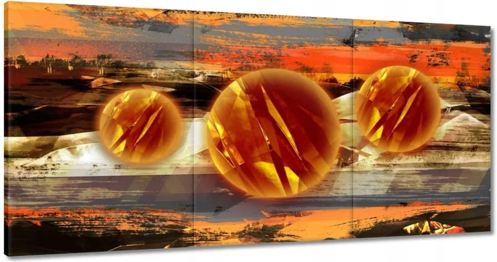 Vászonkép 180x90 Kíváncsi narancssárga gömbök