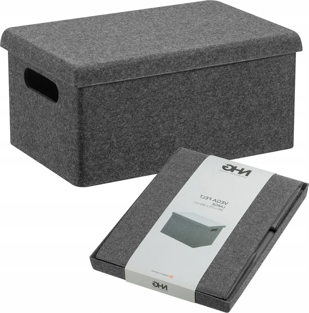 Tároló Doboz Összecsukható Tároló Fedéllel Szürke 18x27x13cm