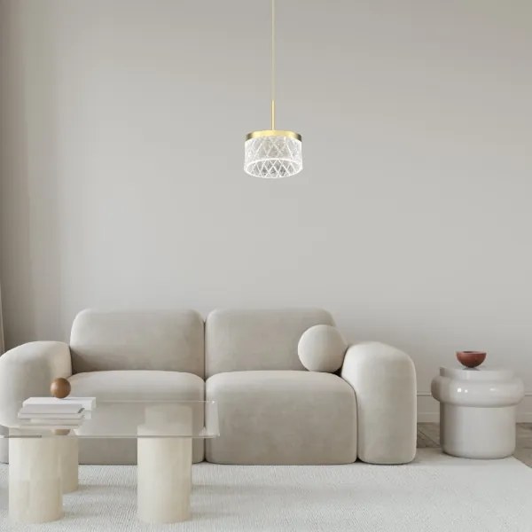 LED Csillár zsinóron ELEGANCE LED/9W/230V átm. 15 cm arany