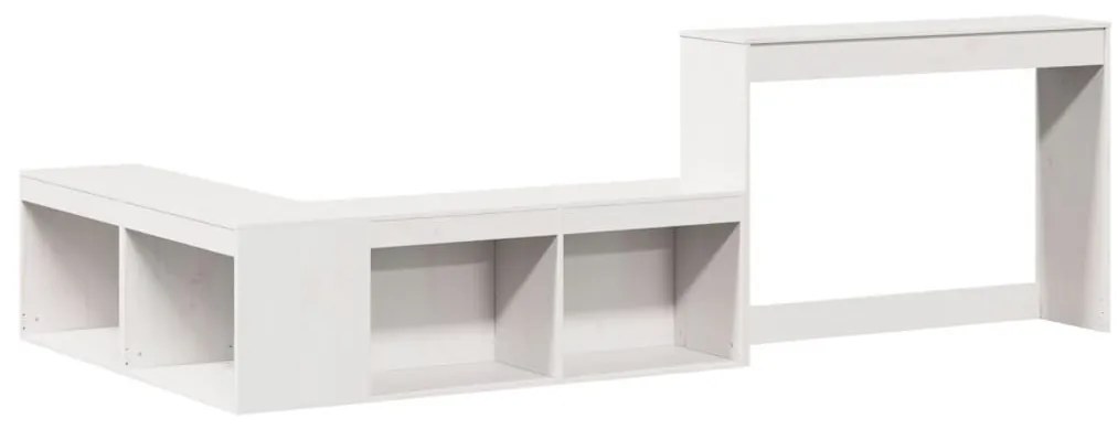 fehér tömör fenyőfa éjjeliszekrény íróasztallal 232x122x75 cm