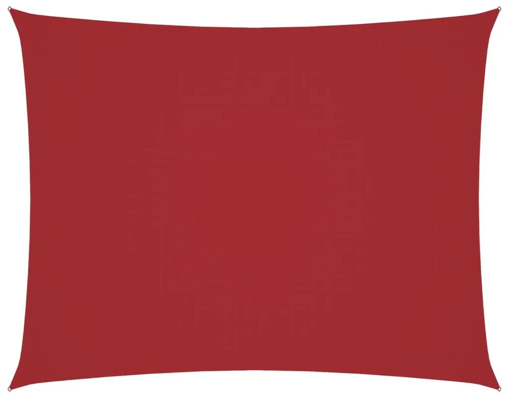 piros téglalap alakú oxford-szövet napvitorla 2,5 x 3,5 m