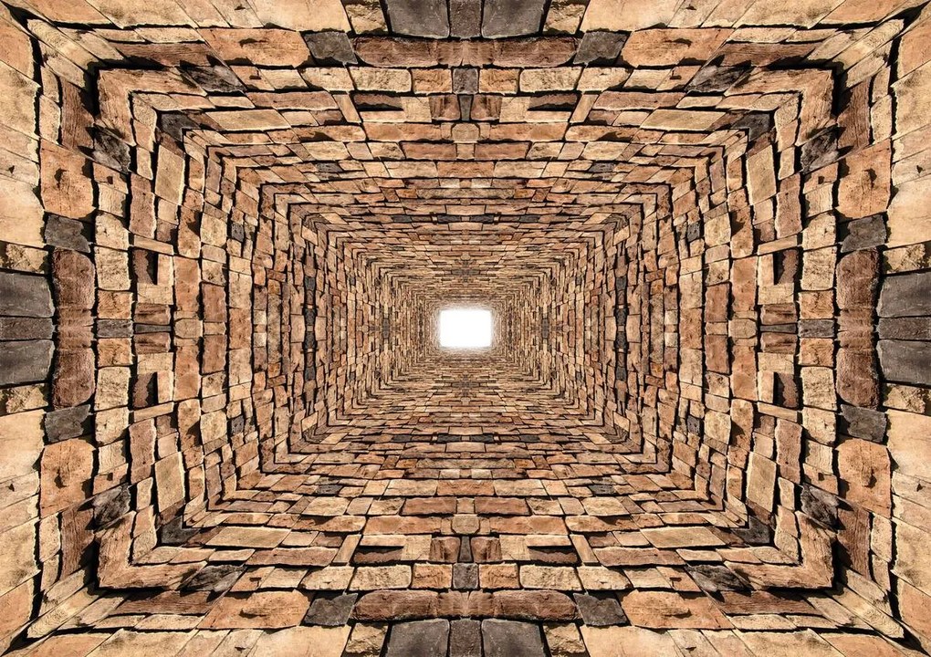 Fotótapéta - 3D-s kövek alagútja (152,5x104 cm)