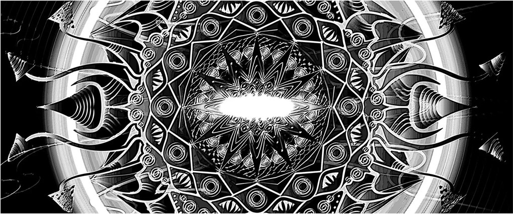 Fekete-fehér díszek képe (120x50 cm)
