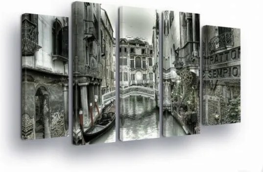 Vászonkép 150x100 Velence csatorna gondola híd építészet tükröződés a vízben