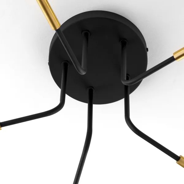 Jupiter 2038 - Felületre szerelhető csillár BURANO 5xG9/10W/230V fekete/arany/bézs