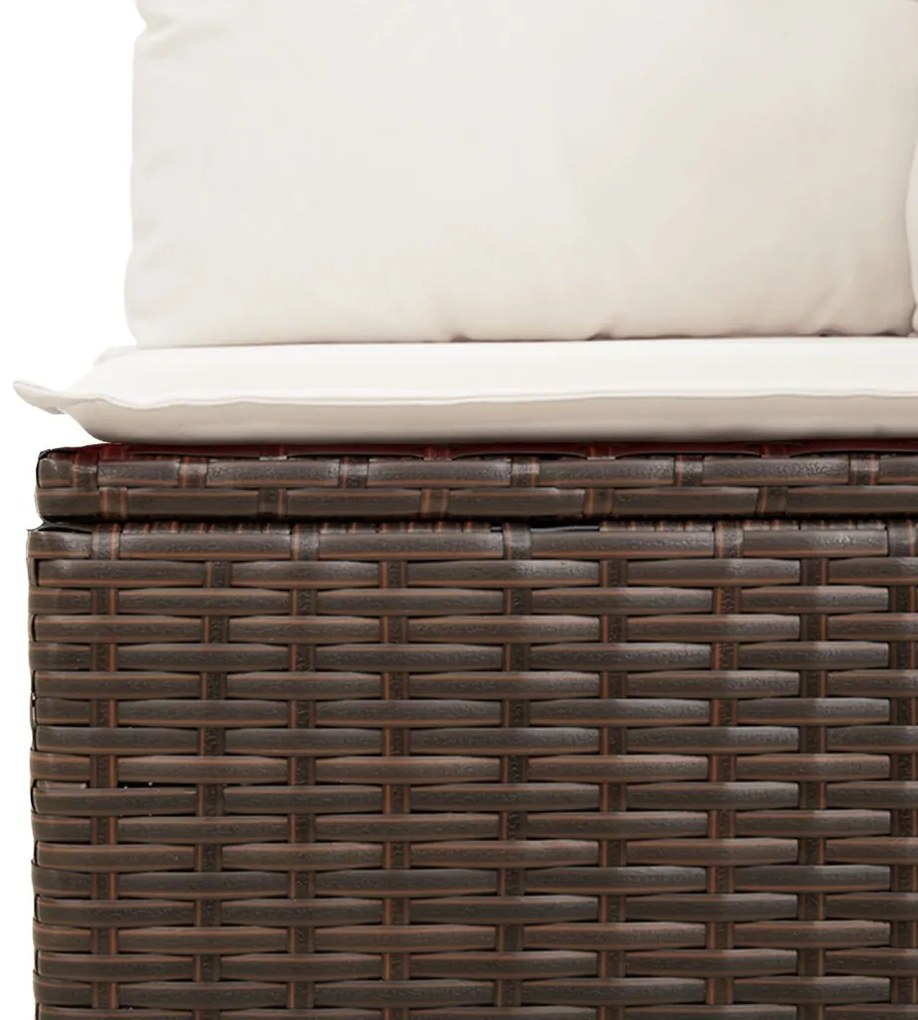 6 Darabos Kerti Sofasor Párnákkal Barna Poli Rattan