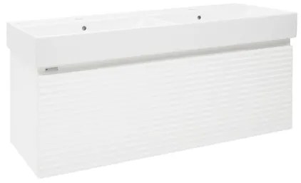 Naturel Savona Fürdőszobaszekrény mosdóval 118x43x44,8 cm fehér fényes SAVONA120BIU2