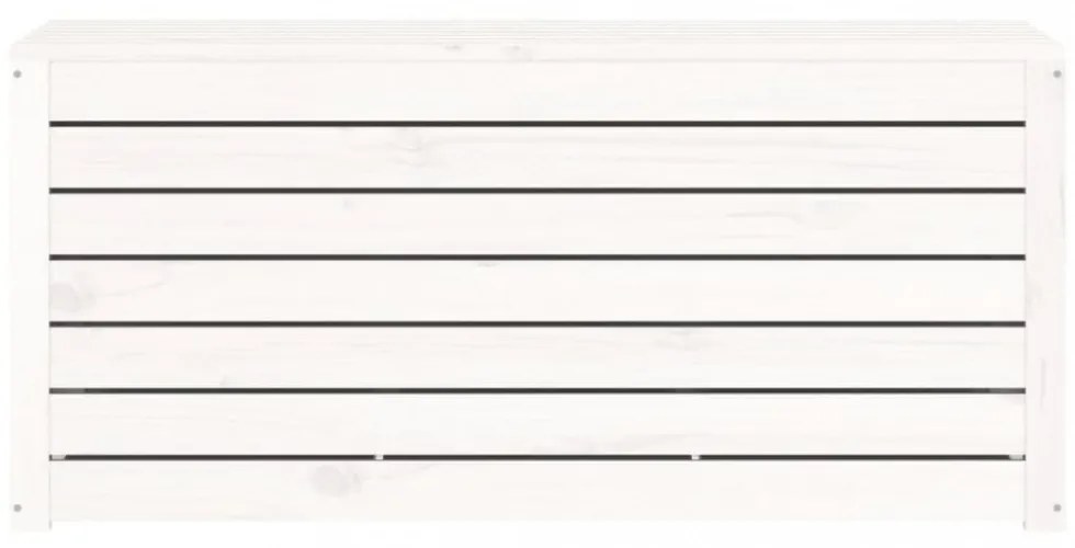 fehér tömör fenyőfa kerti láda 101 x 50,5 x 46,5 cm