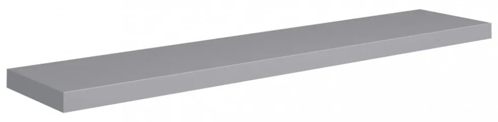 szürke MDF lebegő fali polc 120 x 23,5 x 3,8 cm