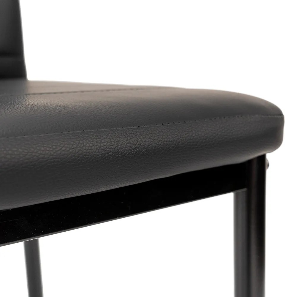 Tino NOVA Étkezőszék fekete textilbőr + fém - fekete