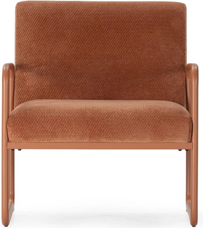 Terrakotta színű zsenília fotel Vince – MOME